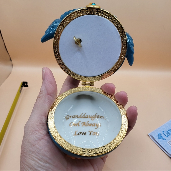 Bradford Exchange Granddaughter Owl Always Love You Birthstone Trinket Music Box - Picture 5 of 5